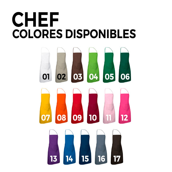 DELANTAL CHEF (venta mínima 10 UNIDADES por diseño)