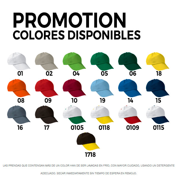 GORRA PROMOTION (venta mínima 10 UNIDADES por diseño)